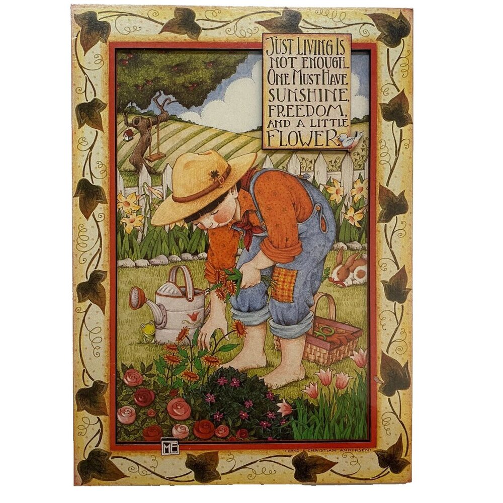 Vintage Mary Engelbreit ME Cards to Keep 3D Plaque Sunshine Freedom And Flowers